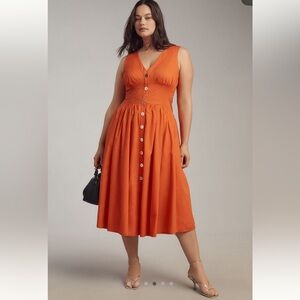 NWOT Hutch Indy Sleeveless V-Neck Button-Front Midi Dress Size 18W